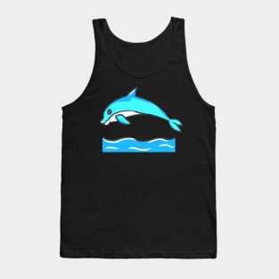 cute dolphin design whale fish animal welfare dolphin Tank Top